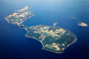 空港建設前の箕島の航空写真(提供:ニチレイフーズ)